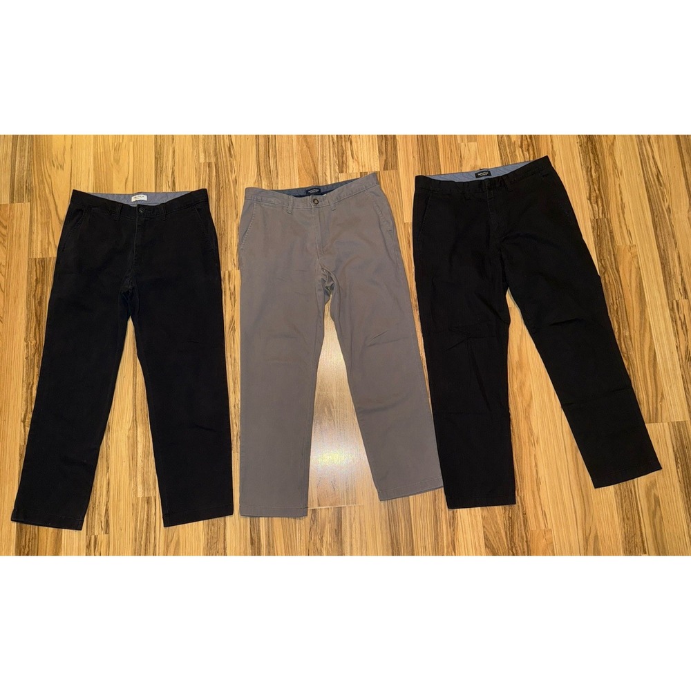 Nautica Men's 33x30 Classic Fit Pant Lot Black Gray Chino